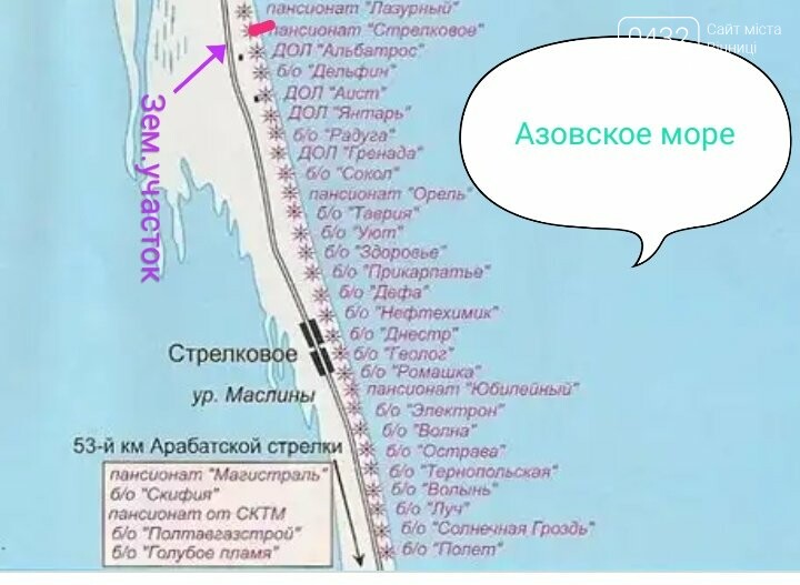 Арабатская стрелка в крыму карта